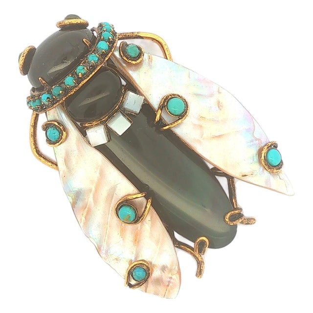 Late 20th Century Iradj Moini Beetle Brooch For Sale