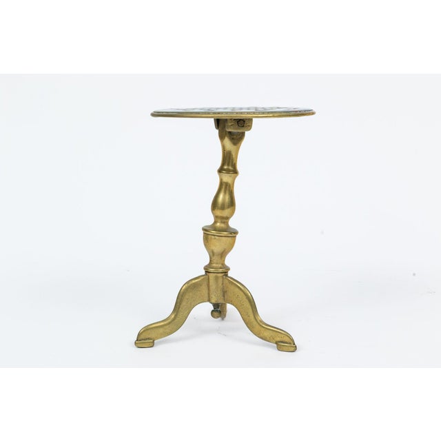 Victorian Brass Flip-Top Games Table Miniature Trivet Circa 1880 For Sale - Image 4 of 7