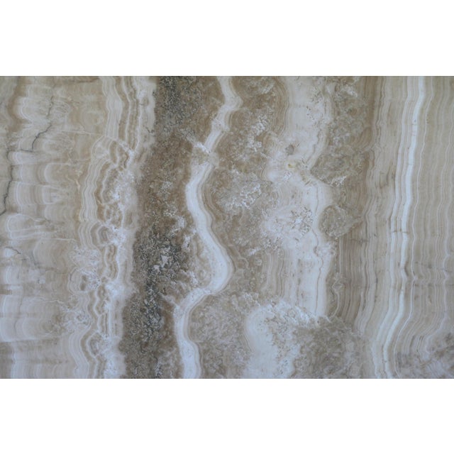 1980s Mid-Century Italian Postmodern Beige Marble Dining Table For Sale - Image 17 of 18