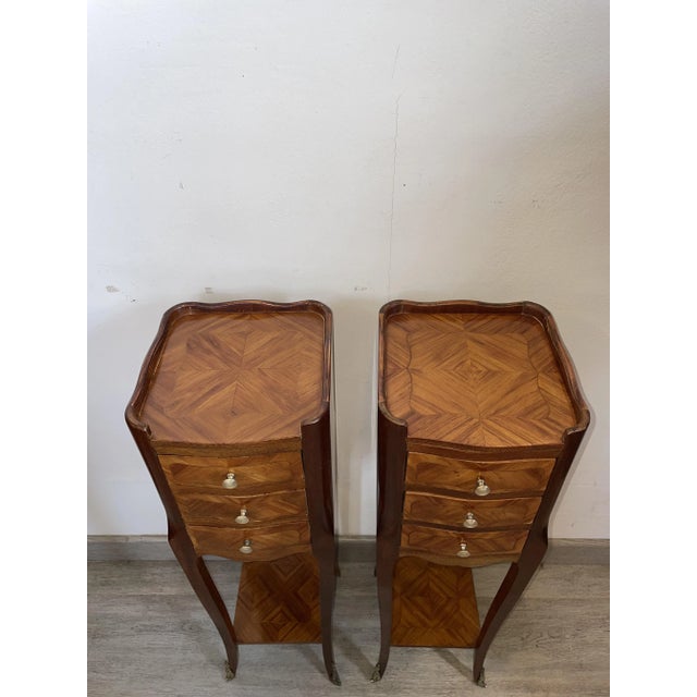 Louis XV Style Bedside Tables, 1920s, Set of 2 For Sale - Image 6 of 7