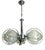 Space Age Chromed Metal and Glass 3-Light Sputnik Chandelier, 1960s For Sale
