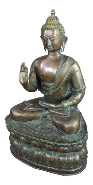 Chinese Antique 19th century large Brass Buddha