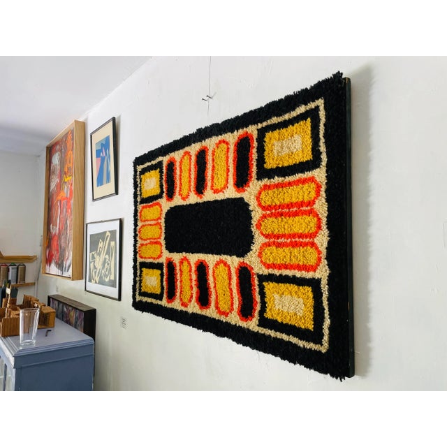 1960s Midcentury Geometric Handmade Latch Hook Wall Art For Sale - Image 5 of 7