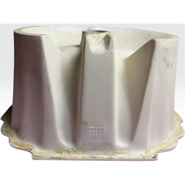 Vintage Sherle Wagner Scalloped White Porcelain Drop-in Sink Basin Fluted Hollywood Regency For Sale - Image 14 of 15