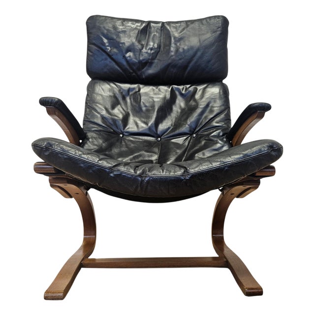Kengu Leather Lounge Chair by Elsa & Nordahl Solheim Rybo Rykken, 1965 For Sale
