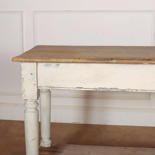 19th C French original painted oak and pine drapers console. 1890. This piece is designed in the style of the selected...
