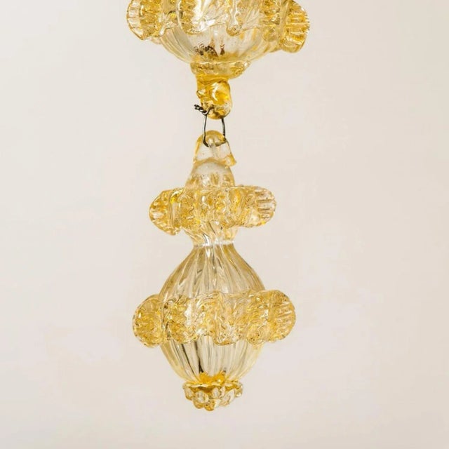 Large Venetian Chandelier in Gilded Murano Glass from Barovier, 1950s For Sale - Image 6 of 18