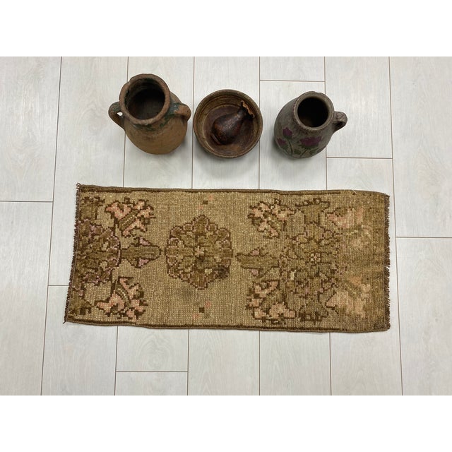 Handmade wool carpet in Turkish Anatolia , Vintage Oushak Rug,Turkish Vintage Anatolian Rug, Handmade wool Rug . One Of...
