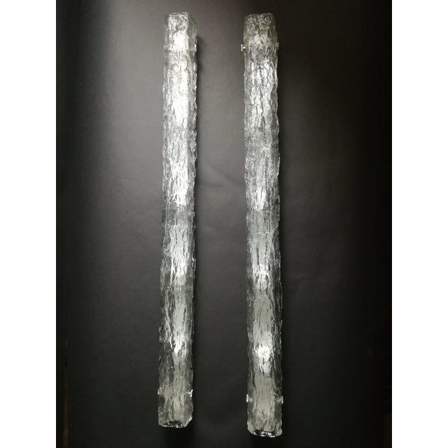 Silver Murano Ice Glass Sconces from Kaiser Leuchten, 1960s, Set of 2 For Sale - Image 8 of 8