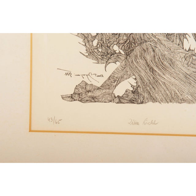 1970s Modernist Zum Licht Etching by Ernst Degasperi, 1972 For Sale - Image 5 of 8