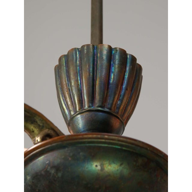 Art Deco French Brass Figural Chandelier, 1930 For Sale - Image 6 of 18