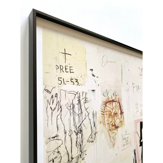 Jean Michel Basquiat Jean Michel Basquiat Vintage 1996 Lithograph Print Large Framed Museum Exhibition Poster " Big Shoes " 1983 For Sale - Image 4 of 13
