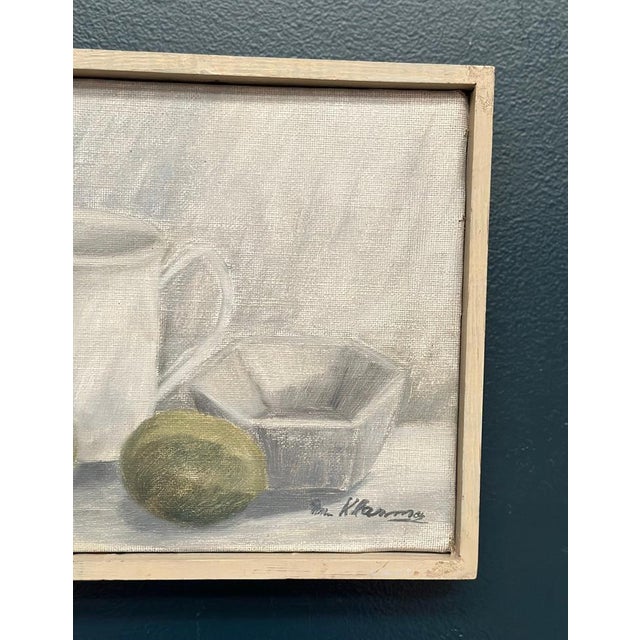 Main Klarmo‑kärred, Jug, Bowl and Fruits, 1961, Oil Painting on Canvas, Framed For Sale - Image 12 of 18