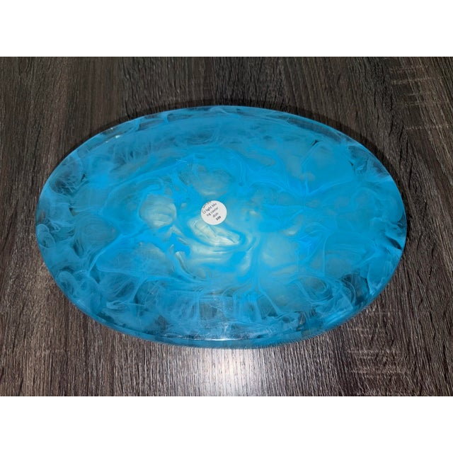 2020s Made Goods / Lily Juliet Ice Blue Resin Shell Large Caviar Dish Cebu Clam Coastal Decor For Sale - Image 5 of 5