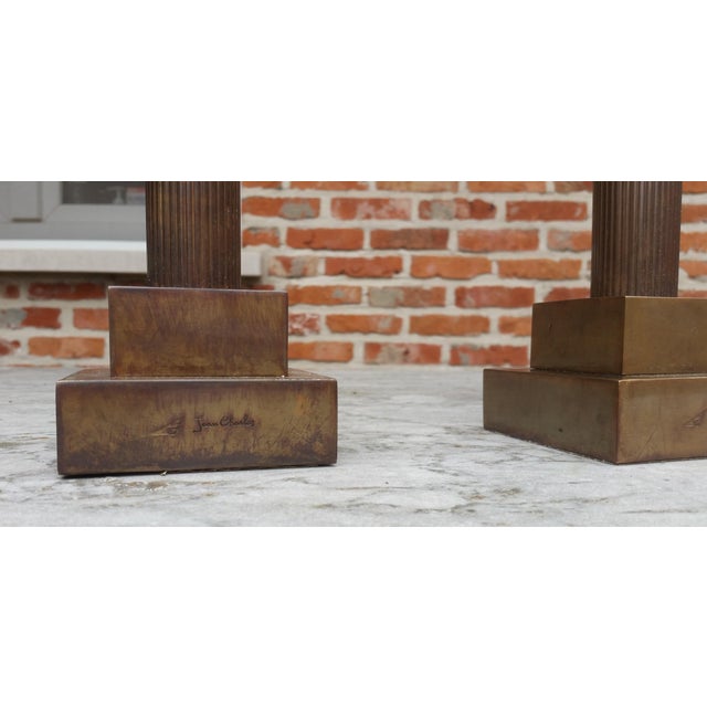 1970s Vintage Bronze Table Lamps by Jean Charles, 1970s, Set of 2 For Sale - Image 5 of 10