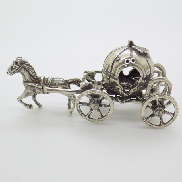 Vintage Italian Handmade Genuine Silver Cinderella Carriage Figurine by Arpa Silversmith, 1970s For Sale - Image 11 of 11