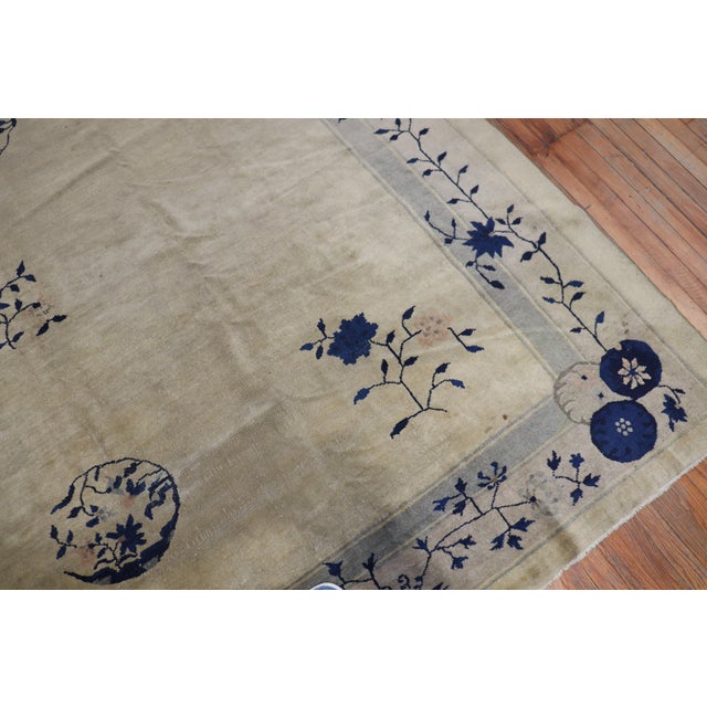 Early 20th Century Beige Gray Blue Chinese Peking Rug For Sale - Image 17 of 18