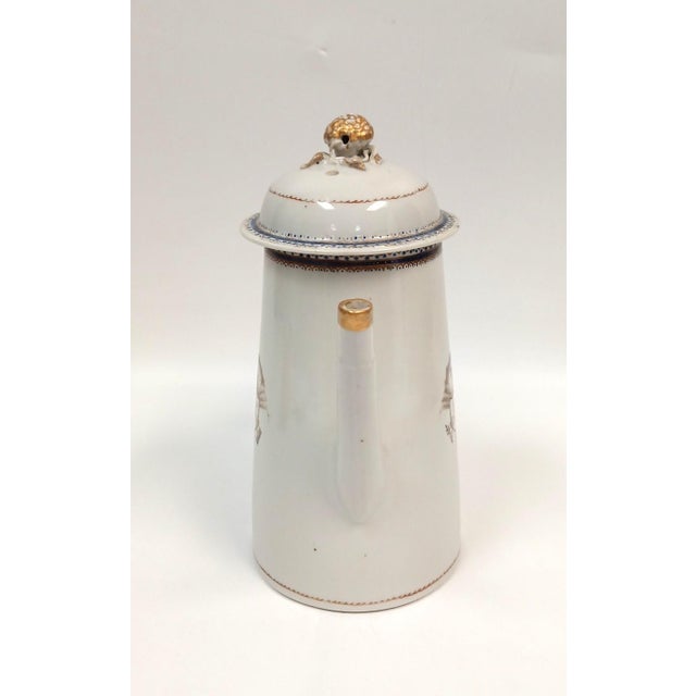 Late 18th Century Antique Chinese Armorial Coffee Pot 18th Century Coat of Arms For Sale - Image 5 of 10