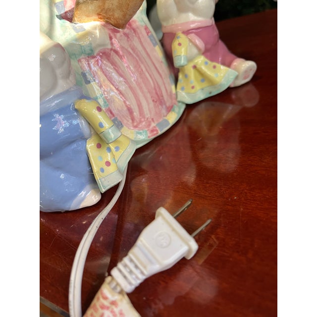 Ceramic 1970s Nursery/Kids Room Bunny Ceramic Vintage Lamp For Sale - Image 7 of 10