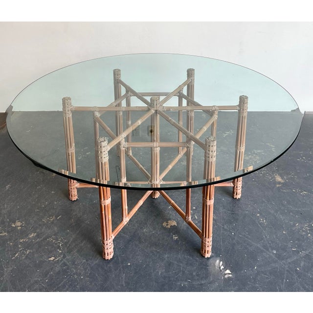 Vintage Bundled Rattan Dining Table After McGuire For Sale - Image 10 of 12