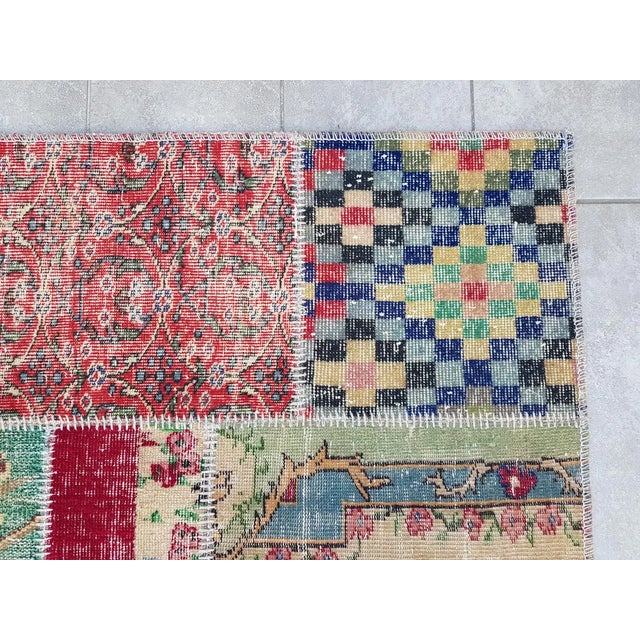 Natural Vintage Oushak Kitchen Rug For Sale - Image 10 of 10