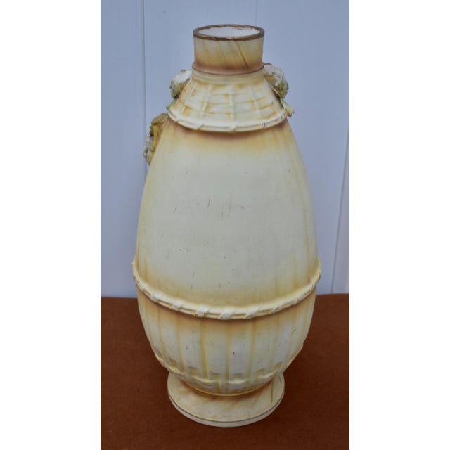Robert Hanke Porcelain Vase Antique Austria Art Nouveau 3d Floral Encrusted For Sale - Image 10 of 18
