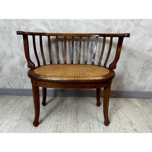 Vintage Cane Armchair, 1940s For Sale - Image 4 of 12