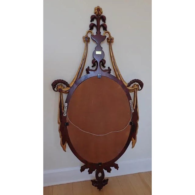 Gold Maitland-Smith Gilt Hand-Carved Mahogany Classical Mirror For Sale - Image 8 of 11