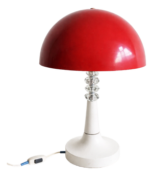 Vintage Hungarian Red Mushroom Table Lamp by Szarvasi, 1970s