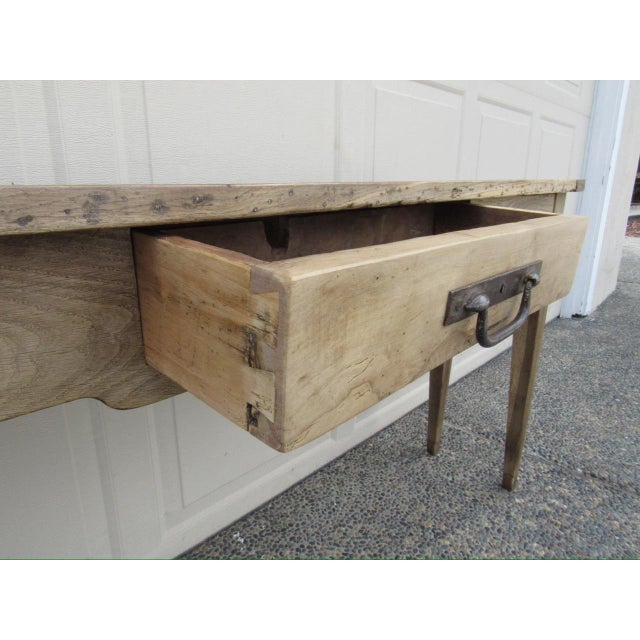 Mid 19th Century Antique French Bleached Oak Rustic Console Table For Sale - Image 5 of 18