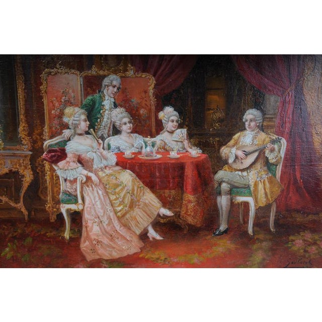 Late 19th Century Stephan Sedlacek, Rococo Painting, Oil on Canvas, Framed For Sale - Image 5 of 18