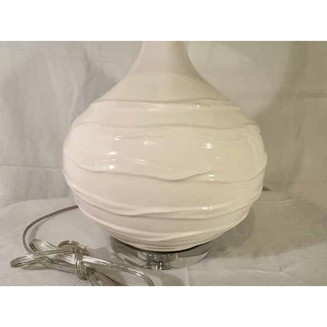 So-pretty contemporary, discontinued Jamie Young ceramic table lamp. This was a favorite floor model in our store. Lovely...