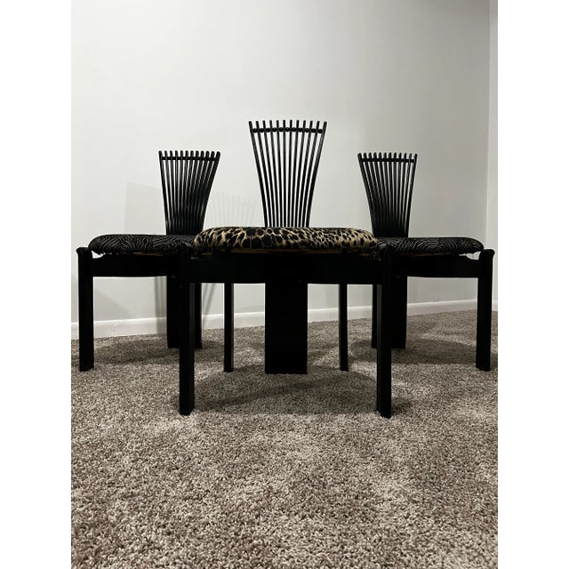 Textile 1980s Post-Modern Memphis Style Low Profile Totem Chairs by Torstein Nilsen for Westnofa - Set of 4 For Sale - Image 7 of 12