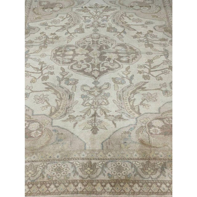 1970s Old Vintage Persian Turkeman Area Rug 4x5 For Sale - Image 9 of 10