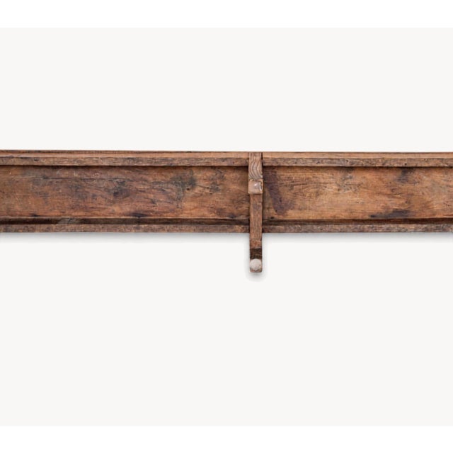 Brown 19th Century French Oak Open Arm Bench For Sale - Image 8 of 9