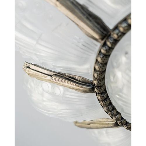 Art Deco Bronze and Glass Chandelier by Georges Leleu, France, 1930s For Sale - Image 6 of 18