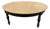 Large Rustic Round Pine Dining Table With Ebonized Turned Legs For Sale