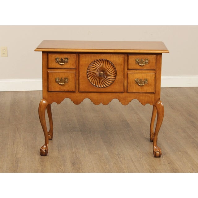 Late 20th Century Baker Furniture Chippendale Style Tiger Maple Lowboy For Sale - Image 9 of 13