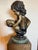 Early 20th Century Large 18" Patinated Metal Bust After Luca Madrassi – Heavy 27lb Sculpture on Green Marble Base For Sale - Image 11 of 13
