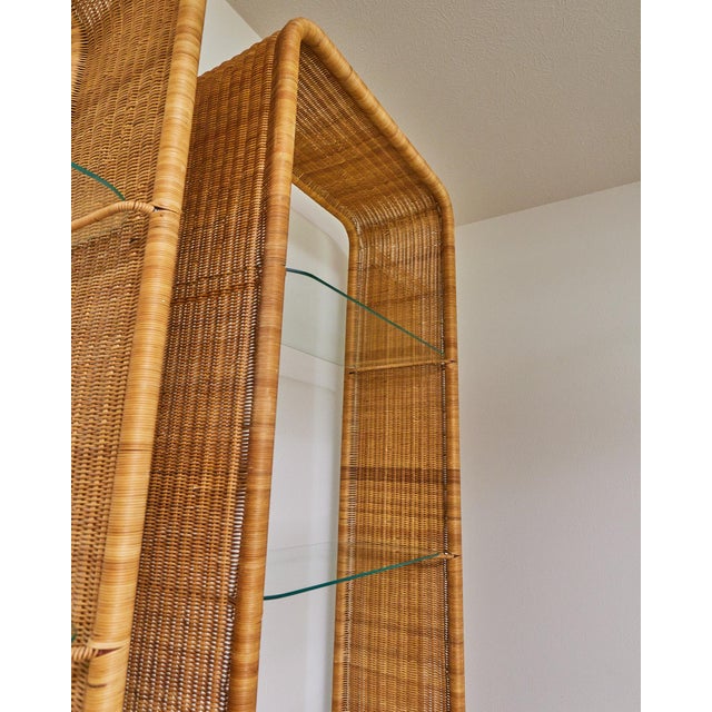 1960's French Rattan and Glass Shelf in the Manner of Louis Sognot For Sale - Image 17 of 17