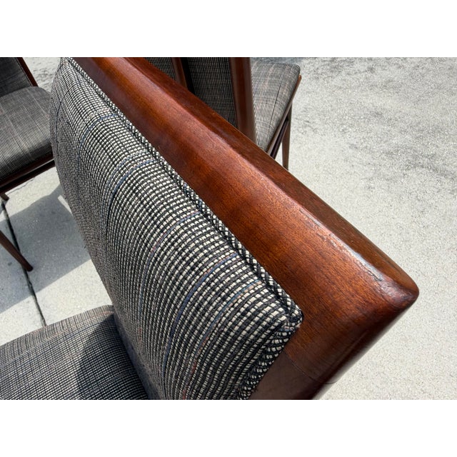 Vintage Mid-Century Sculptural Walnut Dining Chairs With Sabre Legs, Set of 6 For Sale - Image 10 of 18