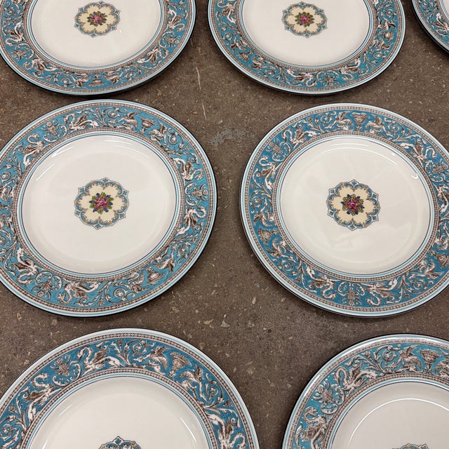 Late 20th Century Late 20th Century Wedgwood Florentine Bone China Dishes - Set of 12 For Sale - Image 5 of 12