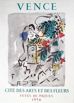 Marc Chagall, 1954 Vence Cite Des Arts Et Des Fleurs Fetes De Paques Gallery Poster