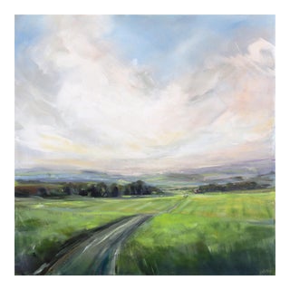 In the Distance - Landscape Still Life Mixed Media Painting on Canvas Original Artwork by Jodi Miller For Sale