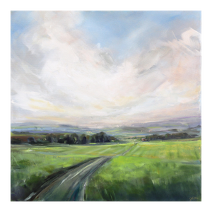 In the Distance - Landscape Still Life Mixed Media Painting on Canvas Original Artwork by Jodi Miller