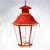 Vintage Chinoiserie Red Tole Hanging Lantern Chandelier With Brass Bells For Sale - Image 12 of 14
