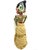 A pair of vintage Javanese Wayang Golek traditional Indonesian three dimensional rod puppets on wooden display stands with...