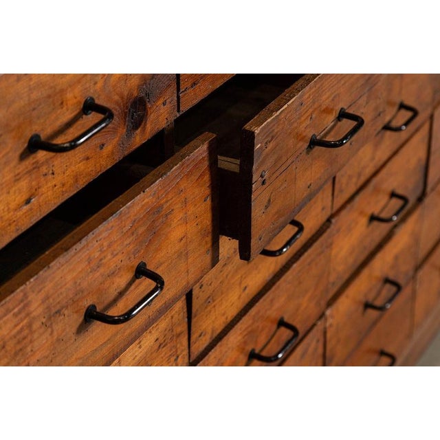 Large French Fruitwood Workshop Bank in Pine, 1920 For Sale - Image 10 of 14