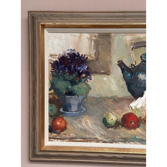 Karl Gustav Strandberg, Still Life with Kettle, 1960s, Oil Painting on Canvas, Framed For Sale - Image 17 of 18