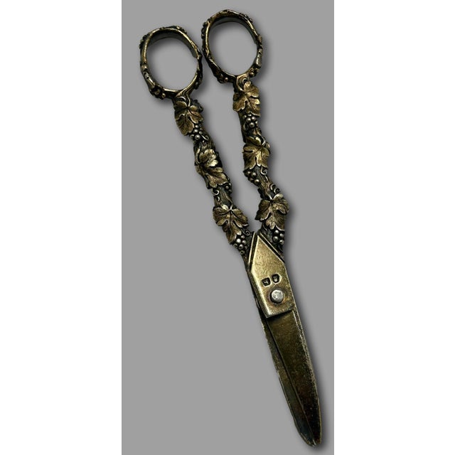 Metal Outstanding Fine Quality Antique London England Georgian Sterling Silver Grape Shears For Sale - Image 7 of 18